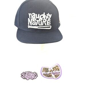 Naughty by Nature‎ Snapback Hat Navy Gold Hip Hop Rap Collab Cap